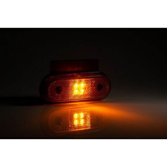 oranje led zijmarkeringslamp met houder + stekker - 4x led markeringslamp - contourlamp - positielicht - fristom