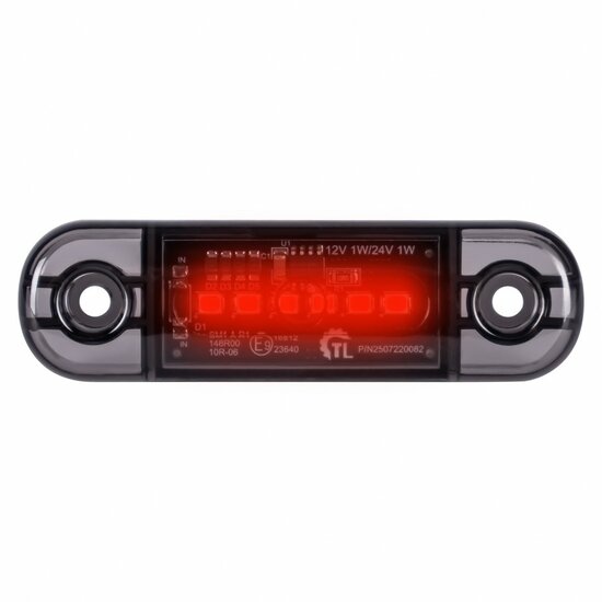 led zijmarkeringslamp donker rood 6x led - contourlamp - zijlamp - markeringslamp