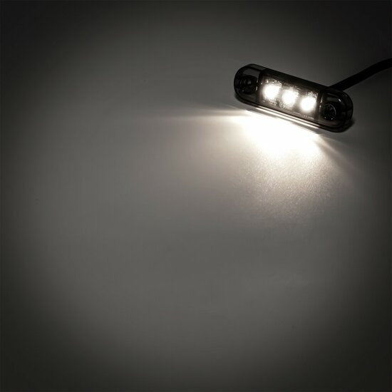 led zijmarkeringslamp donker wit 3x led - contourlamp - zijlamp - markeringslamp