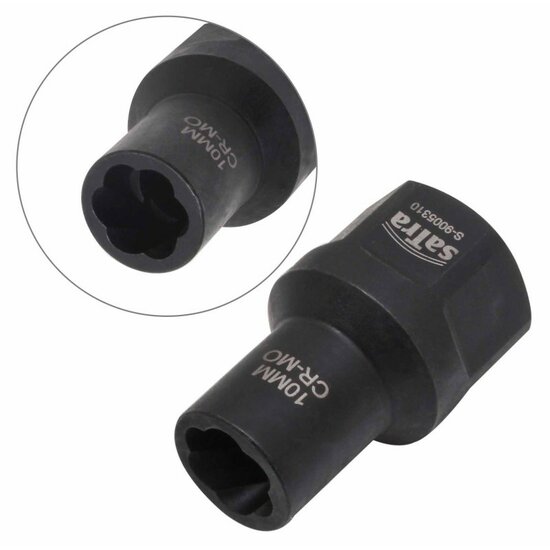 linkse dop 10 mm - spiraaldop 3/8 duims aansluiting - uitdraaidop - satra