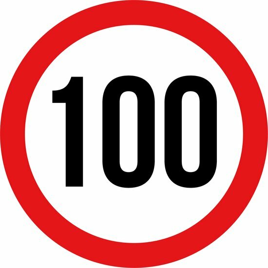 maximale snelheidssticker 100 km/h - snelheid sticker 200 mm - snelheidsbeperking sticker - klasse 1
