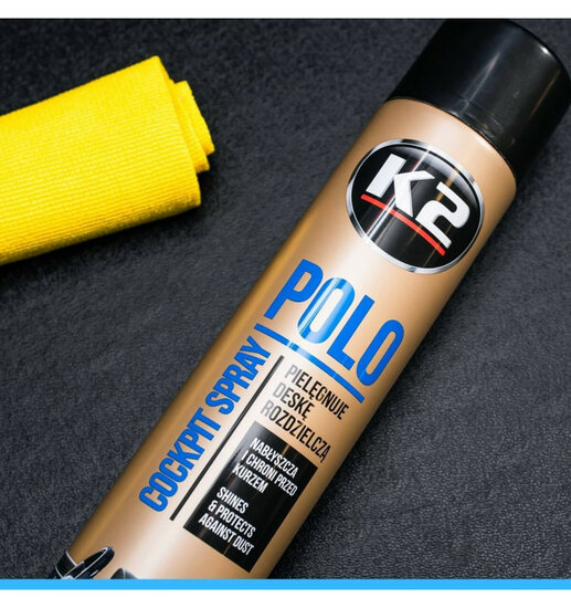 k2 polo cockpitspray perzik 750 ml - cockpit reiniger - cockpit geur - autogeur - interieurreiniger