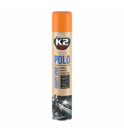 k2 polo cockpitspray perzik 750 ml - cockpit reiniger - cockpit geur - autogeur - interieurreiniger