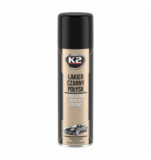 k2 zwarte acryllak glanzend 500ml - autolak - gloss acrylverf - spuitverf - autoverf