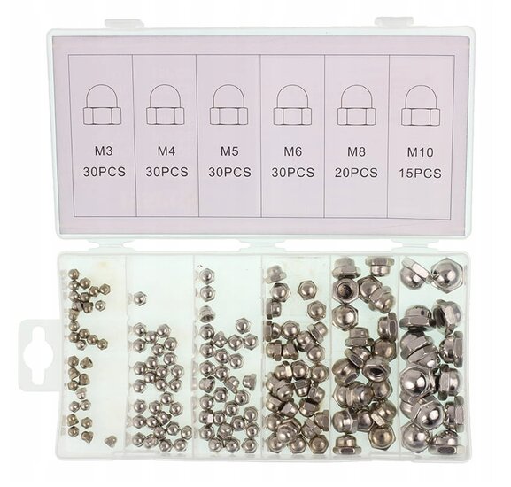 dopmoeren set 155 delig - moerenset - dopmoer - borgmoeren - gmp