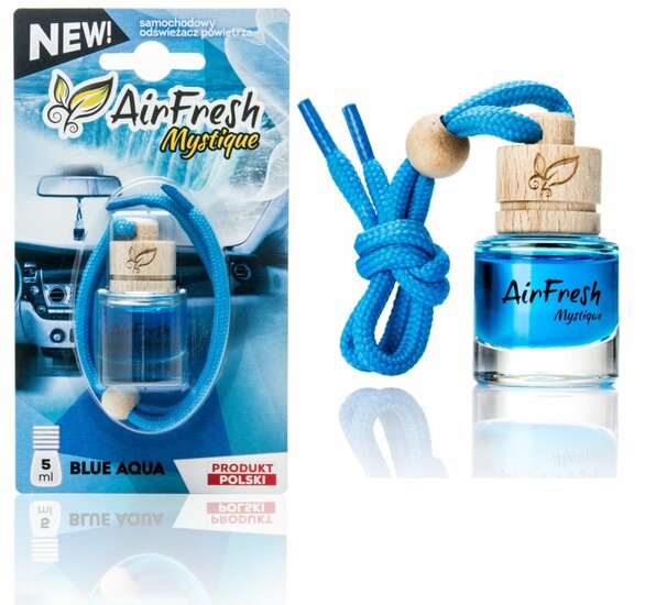 airfresh mytique blauw aqua autoparfum - air fresh blauw aqua autogeur - mystique geur voor in de auto - blauw aqua - auto parf