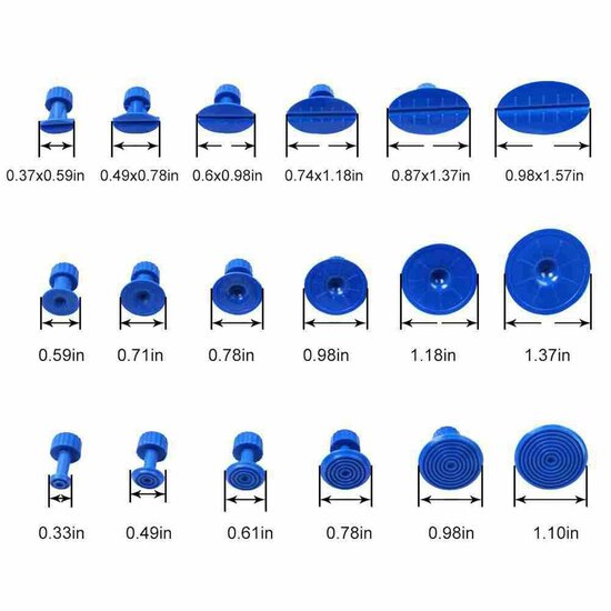 uitdeukset 19 delig - reparatieset uitdeuken - deuken trekker - deukverwijderingsgereedschap - uitdeuker - slagtrekker