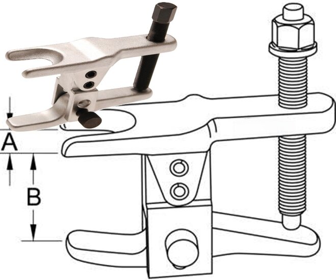 50-80mm fuseekogeltrekker - universele kogelgewricht trekker - fusee trekker - kogelgewricht trekset - fuseearm spreider