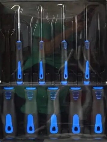 9 delig keerring trekker - haken en schrapers set - o-ringen verwijder set - pick en hook set - precisiehaak