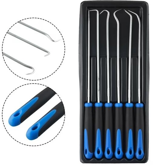 6 delig haken set - keerring trekker - o-ringen verwijder set - haakset - keerringtrekker 