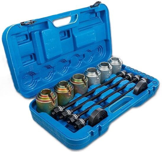 draagarm rubber (de)montage set - bus persset - kogellager pers - wiellager demontageset - keerring montage 