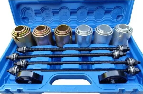 draagarm rubber (de)montage set - bus persset - kogellager pers - wiellager demontageset - keerring montage 