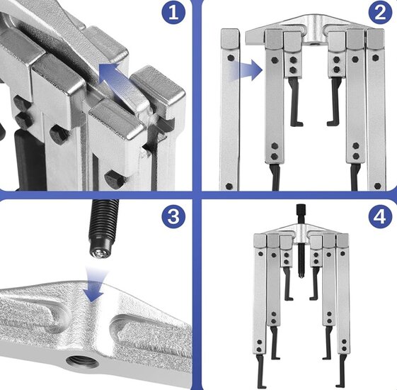 lagertrekker - binnenlager trekker - buitenlagertrekker - poelietrekker - pulley trekset 12 delig