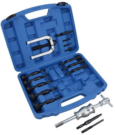 binnenlager trekker set - poelietrekker 16 delig - kogellagertrekker - lagertrekker - wiellager trekset