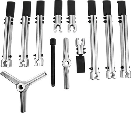 lagertrekker - binnenlager trekker - buitenlagertrekker - poelietrekker - pulley trekset 12 delig