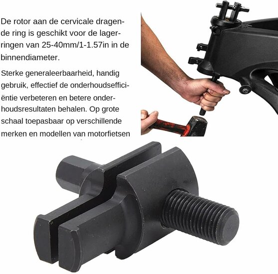 motorfiets lagerring demontage set - lagertrekker - stuurpenlager gereedschap - lager ring stuurkop demontager - stuurpen geree