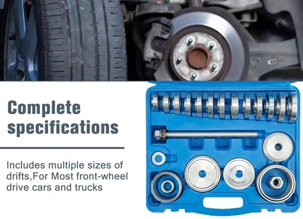 wiellager montage en demontage set - 34 delige persschijven - drukschijven&nbsp;&nbsp;- universele lager montage - lagerada