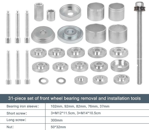 wiellager montage en demontage set - 34 delige persschijven - drukschijven&nbsp;&nbsp;- universele lager montage - lagerada