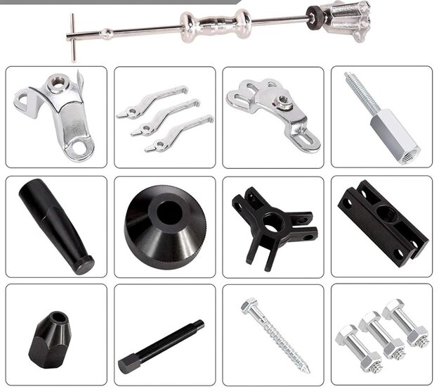 slagtrekker voor assen - 16 dlg naaftrekker - wiellager trekset - lagertrekker - wielnaaftrekker - naaf trekker&nbsp;