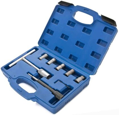 8 delige diesel verstuiverzitting reiniger -&nbsp;injector cleaner - verstuiver zitting schoonmaak set - koolstof frees - freesset