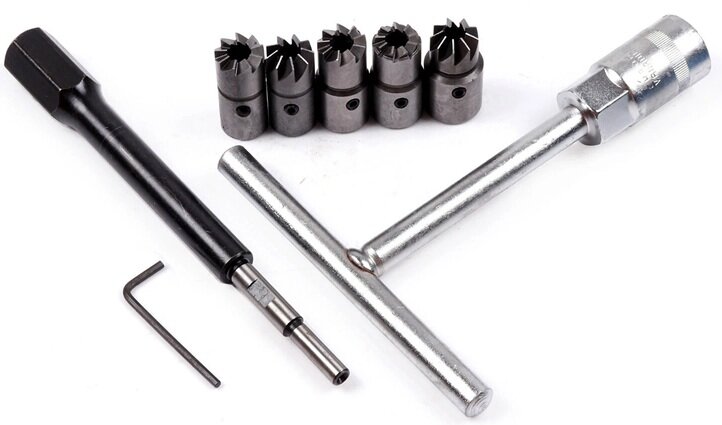 8 delige diesel verstuiverzitting reiniger -&nbsp;injector cleaner - verstuiver zitting schoonmaak set - koolstof frees - freesset