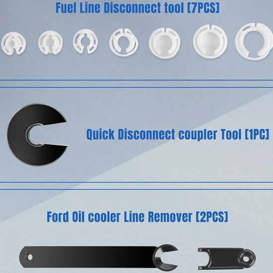 airco en brandstof leidingen demontage set - ontkoppel slangen set - brandstofleiding ontkoppeling - oliekoelerslangen 