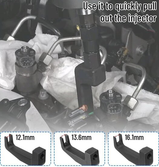 25 delig pneumatische diesel injector trekker set - verstuiver slagtrekker - verstuivertrekker - slag trekker verstuivers