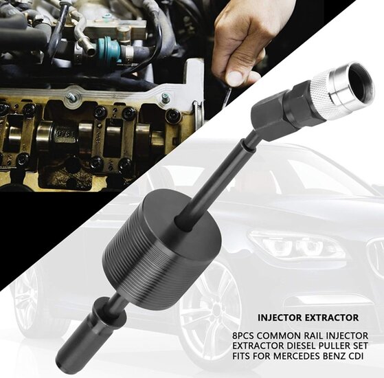 9 delige mercedes - bmw cdi&nbsp;verstuiver slagtrekker - verstuivertrekker - injectortrekker- injector trekker - injectorent