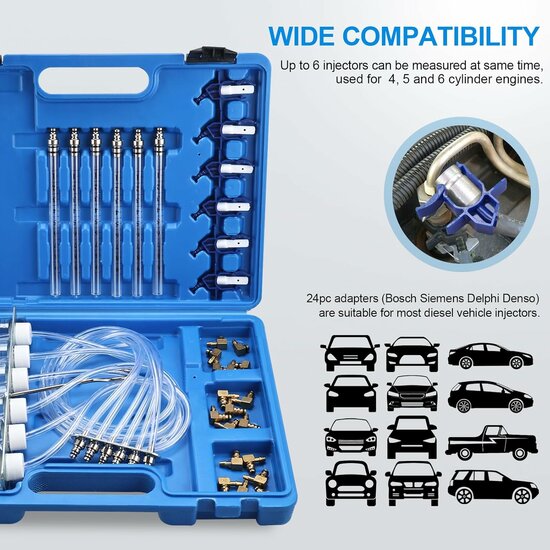 31 delig&nbsp;diesel injectie tester cdi&nbsp;motoren - commonrailtester - injectoren tester - terugloopteseter - diesel fl