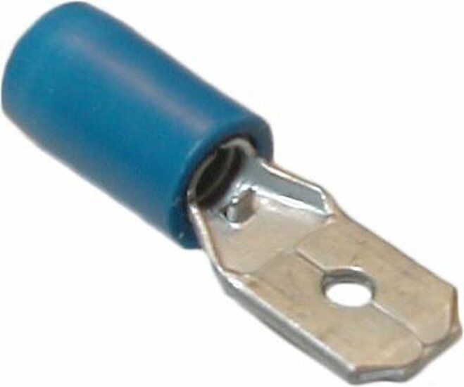 kabelschoenen 6.3 mm blauw ge&iuml;soleerd 50 stuks - kabelschoen - krimpschoen