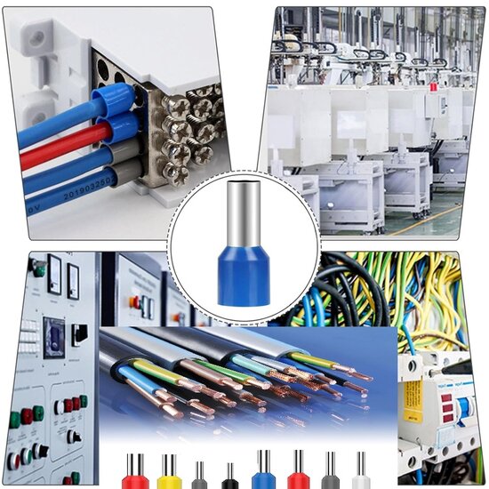 100 delig adereindhuls set - kabelschoen pen - blauw - 2.5mm&sup2; - kabelconnector - connector&nbsp;