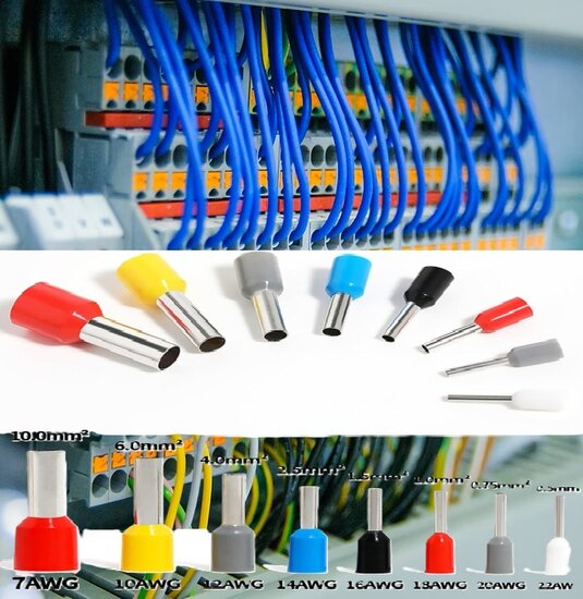 100 delig adereindhuls set - kabelschoen pen - blauw - 2.5mm&sup2; - kabelconnector - connector&nbsp;