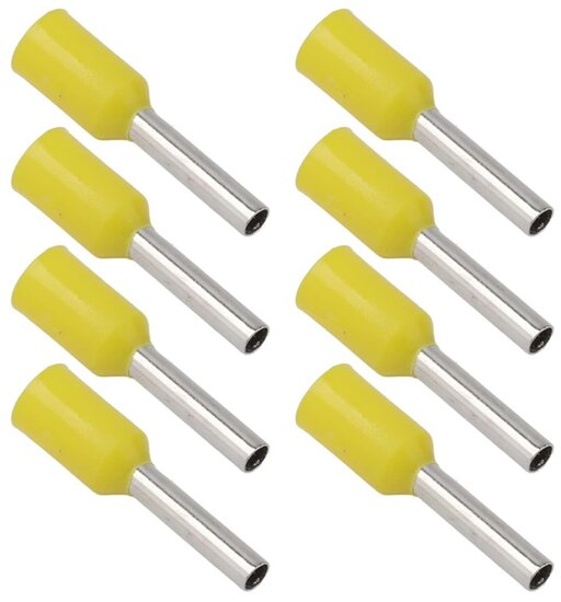 100 delig 6 mm adereindhuls geel - kabelschoen pen - adereind kabelschoenen - connector - connectoren