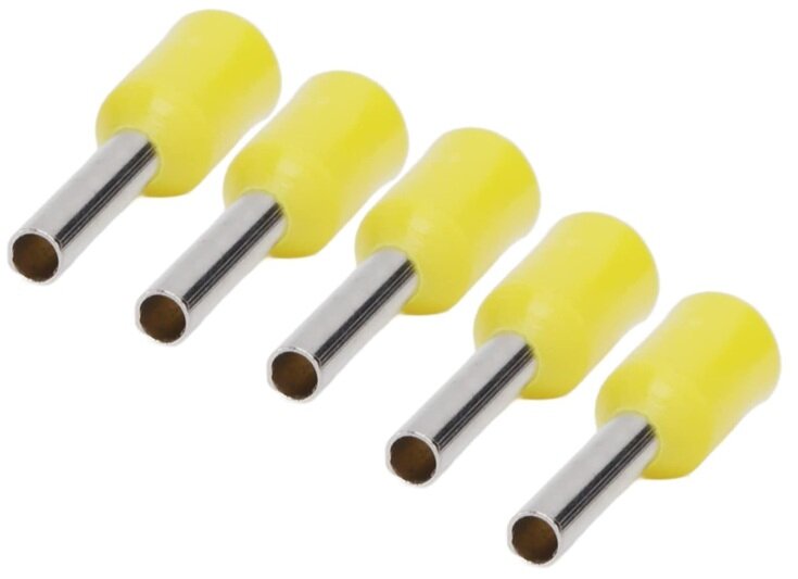 100 delig 6 mm adereindhuls geel - kabelschoen pen - adereind kabelschoenen - connector - connectoren