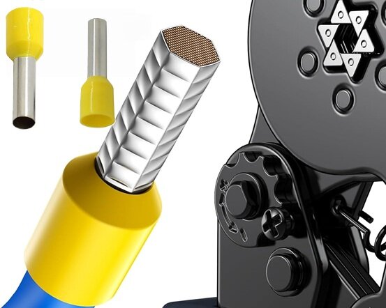 100 delig 6 mm adereindhuls geel - kabelschoen pen - adereind kabelschoenen - connector - connectoren