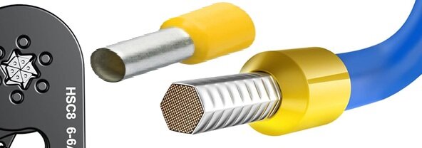 100 delig 6 mm adereindhuls geel - kabelschoen pen - adereind kabelschoenen - connector - connectoren