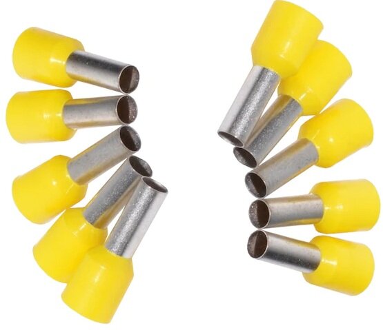 100 delig 6 mm adereindhuls geel - kabelschoen pen - adereind kabelschoenen - connector - connectoren