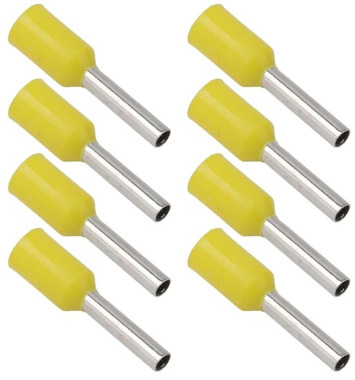 100 delig 6 mm adereindhuls geel - kabelschoen pen - adereind kabelschoenen - connector - connectoren