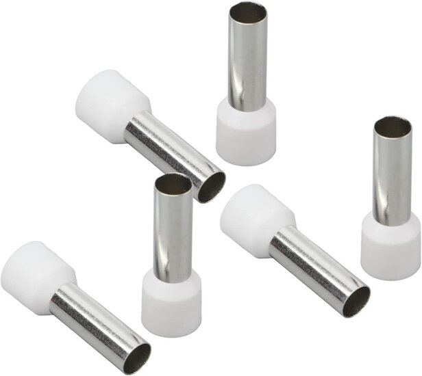 100 delig 0.5mm2 adereindhuls wit&nbsp;- kabelschoen pen - adereind hulzen - connectorpin - pennen