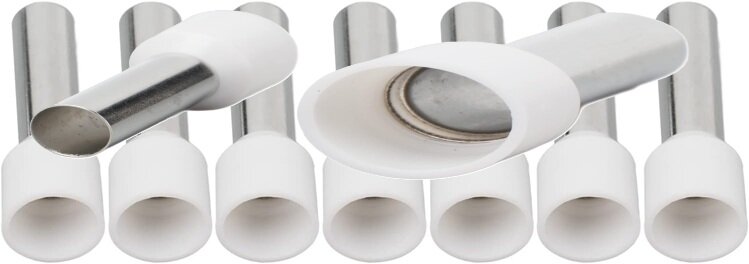 100 delig 0.5mm2 adereindhuls wit&nbsp;- kabelschoen pen - adereind hulzen - connectorpin - pennen