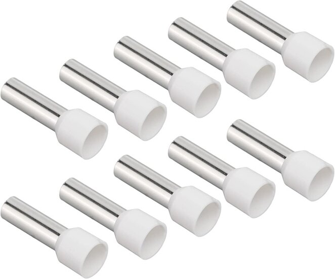 100 delig 0.5mm2 adereindhuls wit&nbsp;- kabelschoen pen - adereind hulzen - connectorpin - pennen