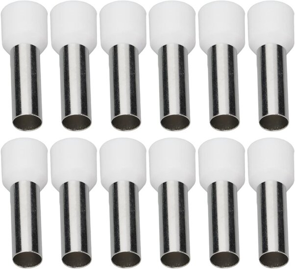 100 delig 0.5mm2 adereindhuls wit&nbsp;- kabelschoen pen - adereind hulzen - connectorpin - pennen