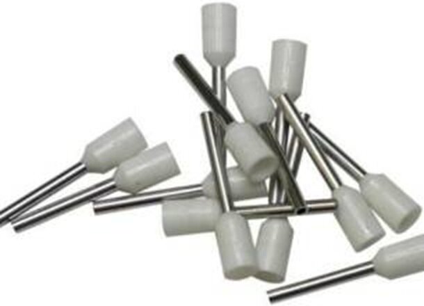 100 delig 0.5mm2 adereindhuls wit&nbsp;- kabelschoen pen - adereind hulzen - connectorpin - pennen