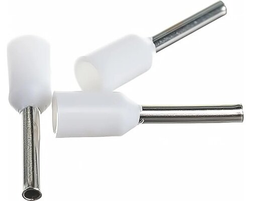 100 delig 0.5mm2 adereindhuls wit&nbsp;- kabelschoen pen - adereind hulzen - connectorpin - pennen