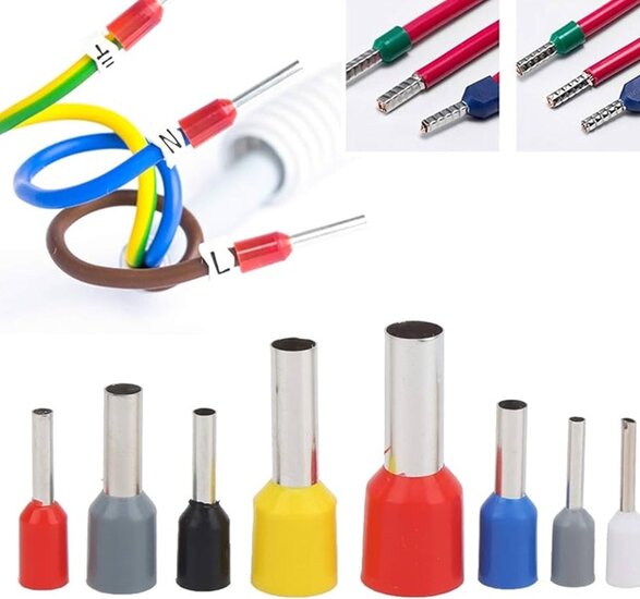 100 delig 0.5mm2 adereindhuls wit&nbsp;- kabelschoen pen - adereind hulzen - connectorpin - pennen