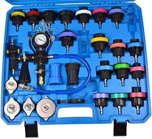 24 delige radiatortester - koelsyteem druktester - coolsysteem tester - vacuumtester - kacheltester - radiator tester