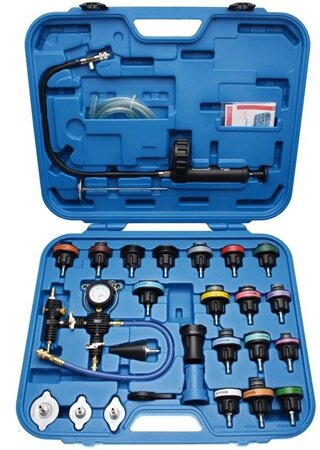24 delige radiatortester - koelsyteem druktester - coolsysteem tester - vacuumtester - kacheltester - radiator tester