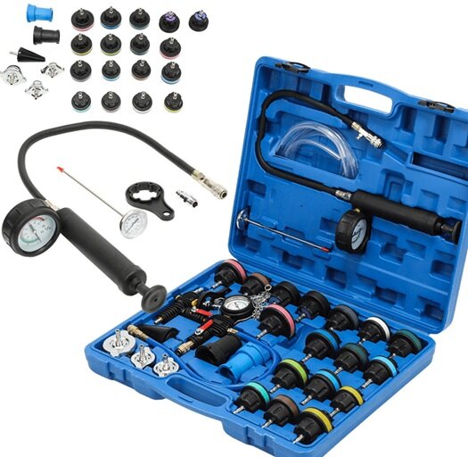 24 delige radiatortester - koelsyteem druktester - coolsysteem tester - vacuumtester - kacheltester - radiator tester