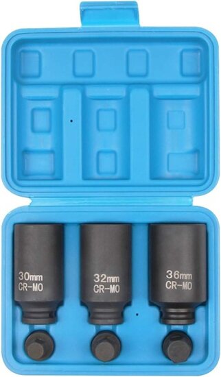 12 kant aandrijfas doppenset 30 - 32 - 36 mm - veeltands doppen - krachtdoppen - aandrijf as veel tand krachtdop