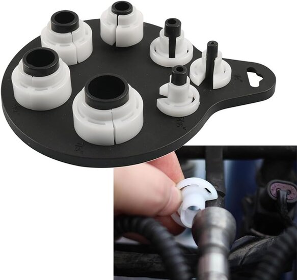 7 delig airco en brandstof leidingen demontage set - ontkoppel klemmen voor leiding connectors - kunstof adapterset disconnecto
